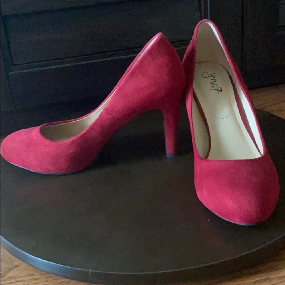 Red Suede Heels - Picture 2 of 2